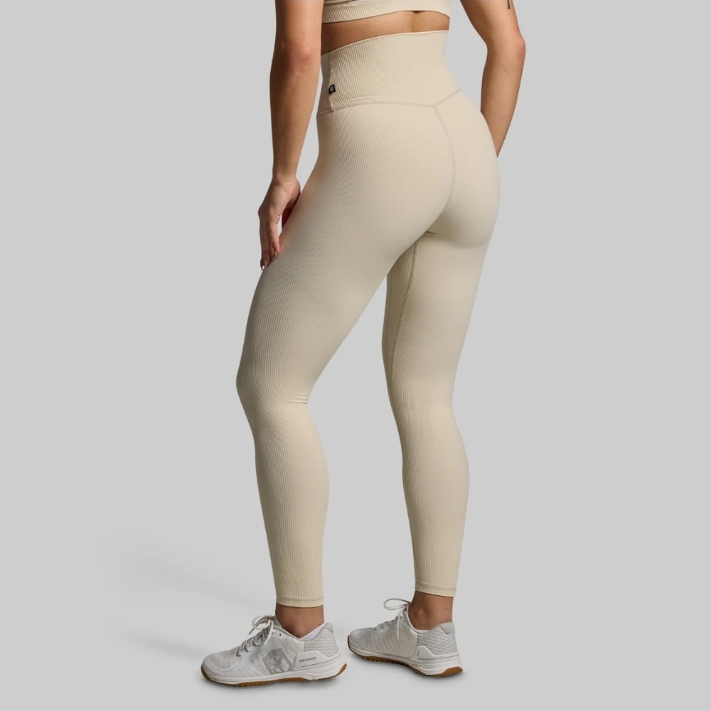 Born Primitive Ribbed LIMITLESS LEGGINGS in OATMEAL - Picture 4 of 6